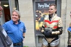 Rüdiger Schäfer, Nils Hirseland mit den Cosplayern Alaska und Thora