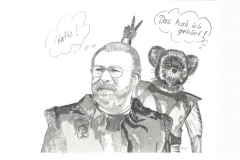 Gemütlich, rundlich mit zerschlissener Uniform und altmodischer Brille. 
Der Wissenschafter kümmert sich nicht um Konventionen, ist aber aufgrund seines Fachwissens im Bereich sechsdimensionaler Phänomene von großem Nutzen. Mit dem aus seiner Sicht vorlauten Mausbiber steht er auf Kriegsfuß und bezeichnet ihn wenig schmeichelhaft als „Ratte“. 
(C) Raimund Peter