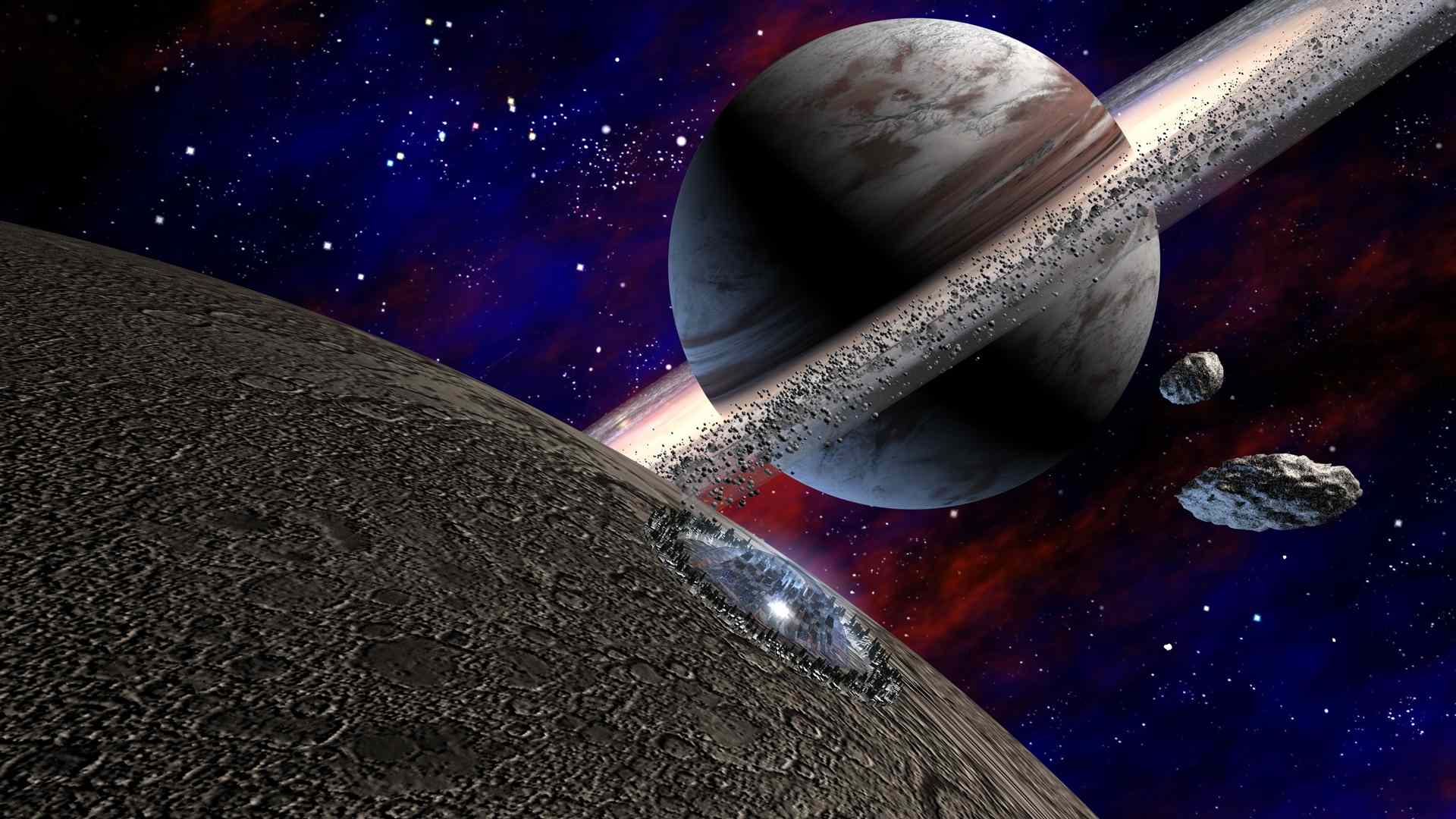 Oktober 3430 alter Zeitrechnung:

Ein schwarzer Ellipsoidraumer mit Magnetfeldantrieb ist Richtung Saturn unterwegs. 
(C) Raimund Peter
